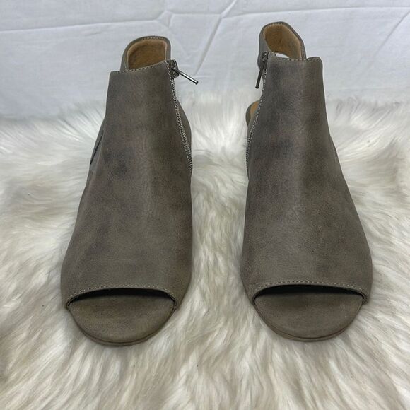 Natural Soul Dash Mushroom Vegan Leather Peep Toe Slingback Sz 9 - Picture 3 of 7